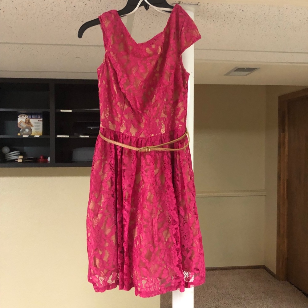 Jodi Kristopher pink lace dress Juniors size 3